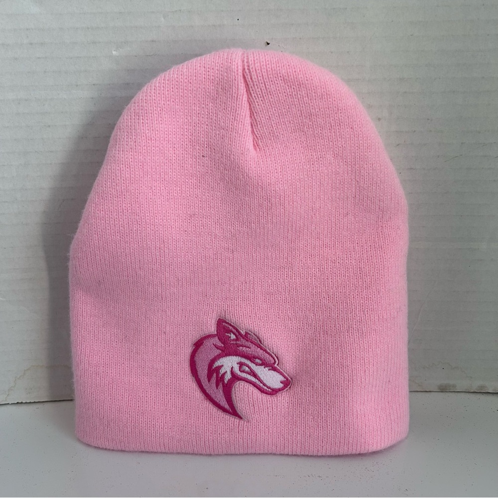 Pink Embroidered Fox Kids Beanie